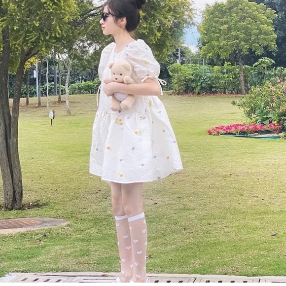 PEACEBIRD Organza Korean Babydoll Dress - Picture 5 of 11